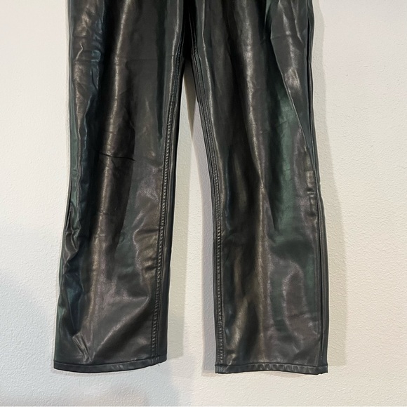 Abercrombie & Fitch The Ankle Straight Ultra High Rise Faux Leather Pants Size 0 - Picture 4 of 8